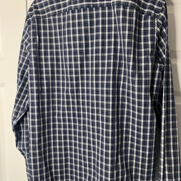 Banana Republic Men’s XL Blue,Grey & White Checked Long Sleeve 100% Cotton Shirt - Picture 7 of 16